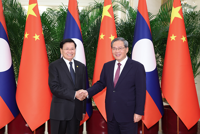 李强会见老挝人民革命党中央总书记、国家主席通伦